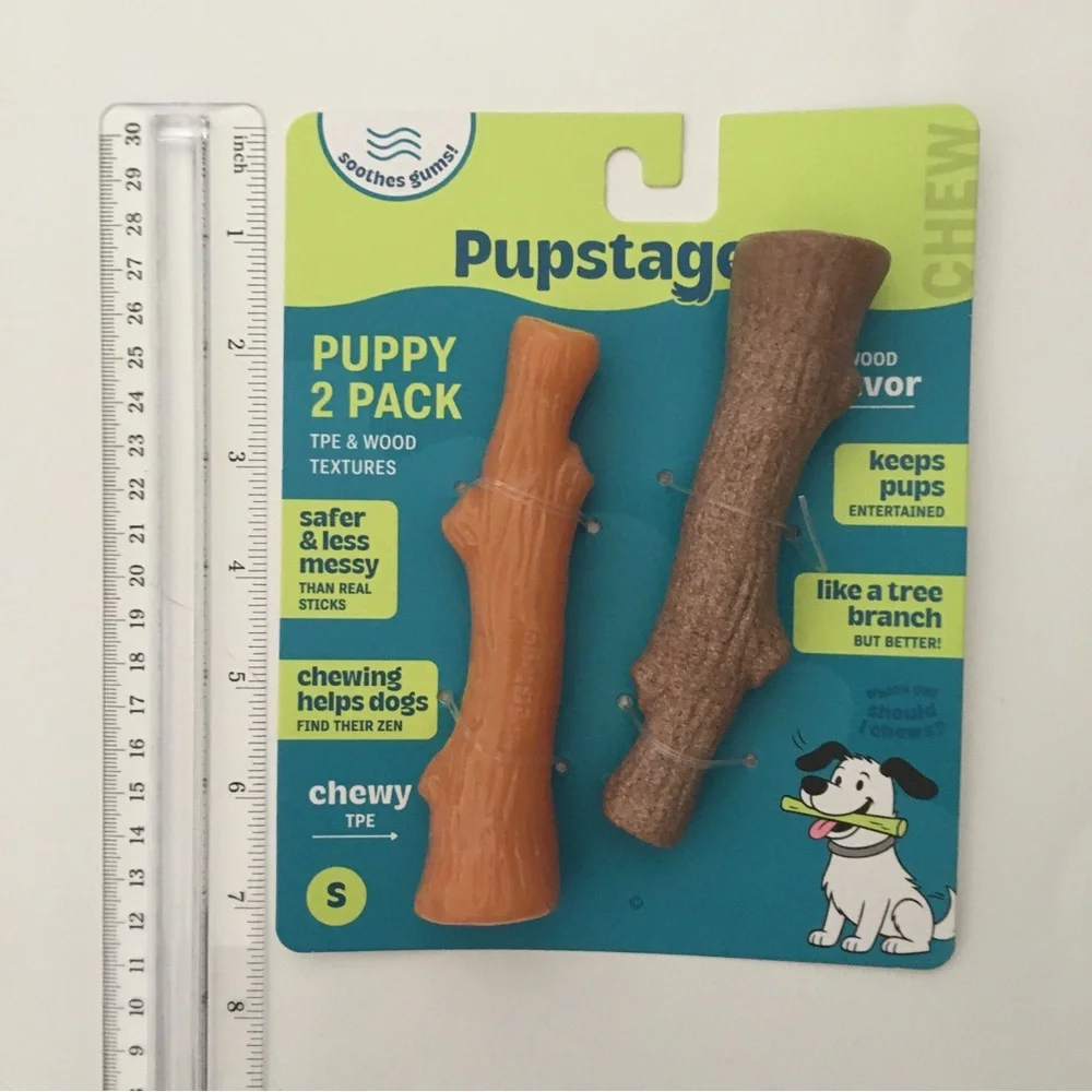 Pupstages Puppy 2-Pack Chew Sticks for Small Dogs NEW